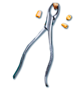 Extracted Tooth: Shadow of Extraction Tools and Forceps