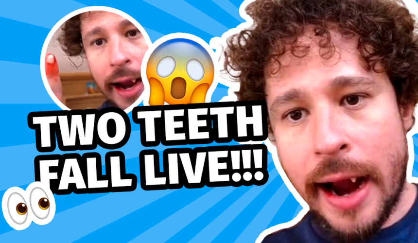 Luisito Comunica in a shocking live video where two teeth fall.