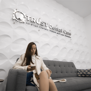 young girl waiting for in dental clinic